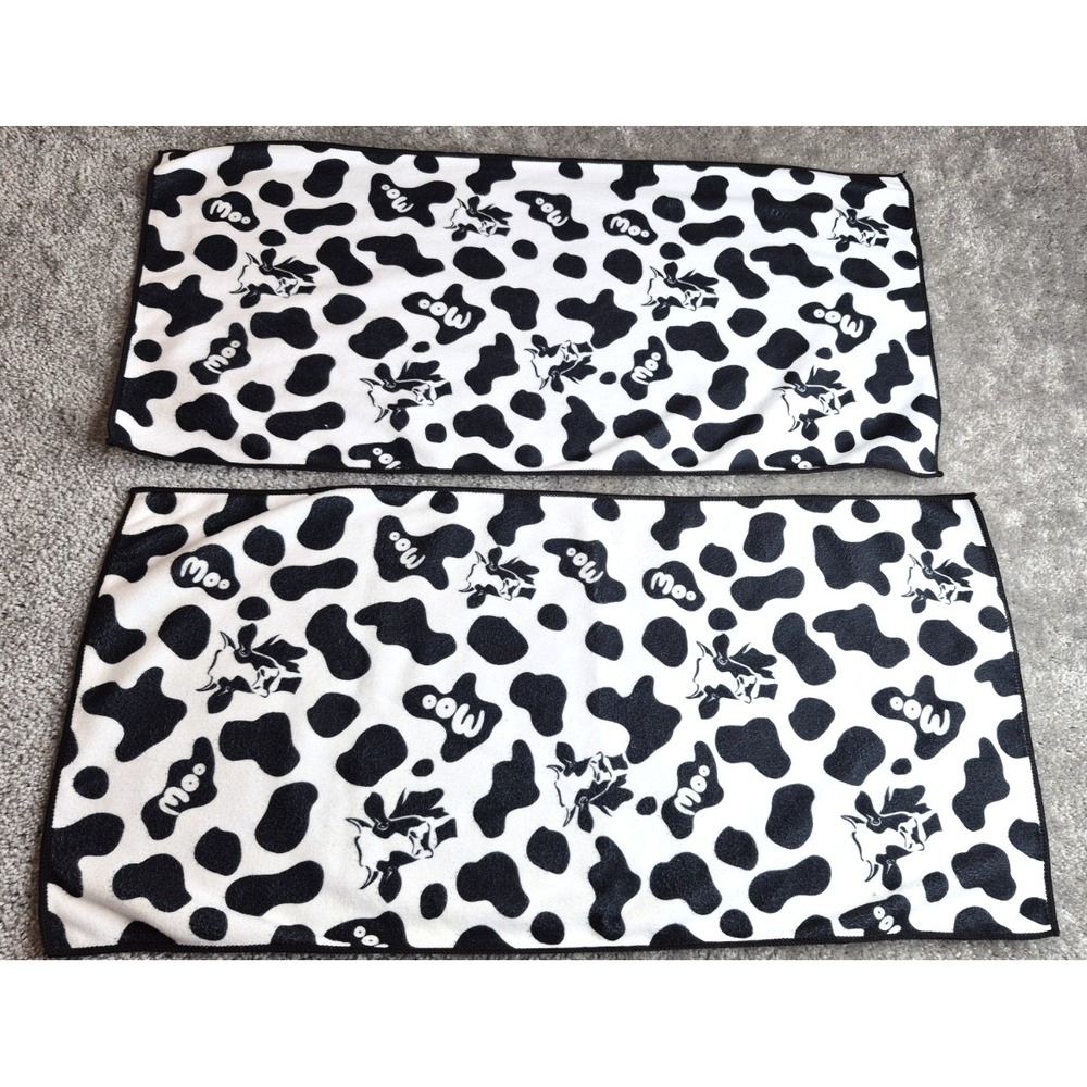 Black & White Cow Spots Hand Towels (Set of 2) 27in x 13in Farmhouse Moo